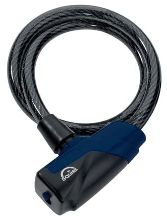 Squire Locks Kilda 10/600 Integrated Bicycle Cable Lock – Tough Lightweight Cable Bike Lock – 600 mm Locking Length – 10 mm Diameter Steel Cable – Includes 3 Keys