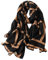 First Choose Langer Schal aus Baumwollleinen, für Damen, mit Sonnenschutz, leichtes Muster, Schwarz-braune Streifen, Large