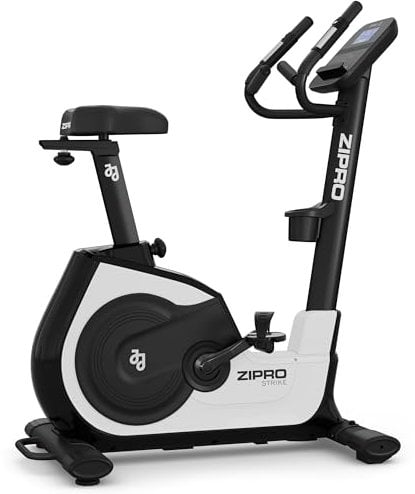 Zipro Heimtrainer Fahrrad Strike White, Ergometer Fitnessbikes, Magnetisches Fahrradtrainer, Ergometer Fahrrad bis 150kg, Indoor Bike, Trainingsfahrrad für zuhause, Fahrradergometer Kabelgebunden