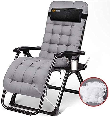 JYCCH Patio Lounger Chair Liegestuhl, Stuhl, Getränkehalter | Garten Außenterrasse Sonnenliege | Liegestuhl | Loungesessel (Grau)