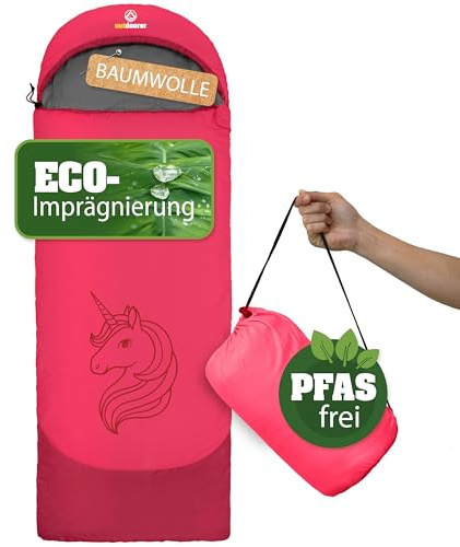 outdoorer Dream Express - Sac de couchage pour enfants, design de licorne, couleur rose