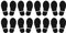 PATIKIL 5.9x2.5 Empreintes Plancher Autocollants, 8 Paires PVC Chaussures Empreinte Plancher Paroi Escaliers Décalcomanie Autocollant pour Maison Classe Décoration, Noir