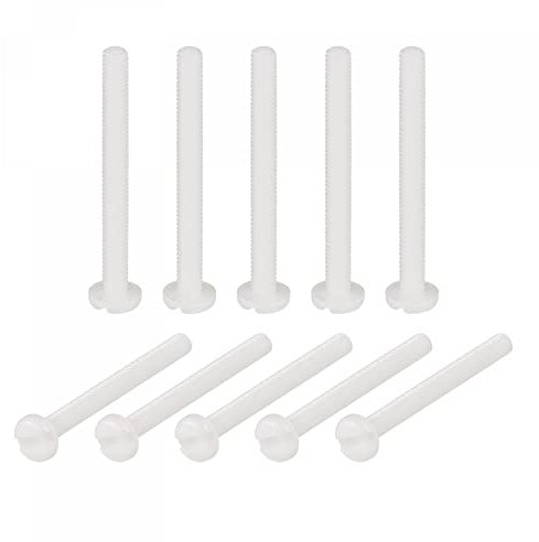 sourcing map 15 Stück Nylon Maschinen Schraube M4x40mm Geschlitzte Pfannenkopf Befestigung Bolzen für Elektronik Kommunikation Ausrüstung