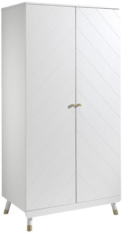 AltoBuy Tiny White - Armoire 2 Portes Blanche Motif Graphique