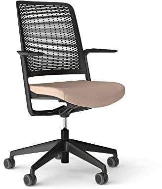 Nowy Styl WithME Bürostuhl, Arbeitsdrehstuhl, profilierte Rückenlehne, Konferenzraum, ergonomisch, Homeoffice, schwarz/Hellbraun