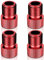 ExeQianming Fahrradventil Adapter, 4 Stück Ventiladapter aus Metall, Fahrrad Presta Ventil Adapter für Fahrräder, Mountainbikes, Dreiräder (Rot)