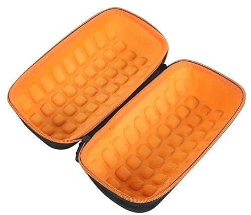 Schutzhülle kompatibel mit JBL Pulse 5, Bluetooth-Lautsprecher, wasserdichte Schutzhülle mit Schultergurt, tragbare Aufbewahrungstasche, EVA-Hartschale für die Reise (nur Hülle) (orange gefüttert)