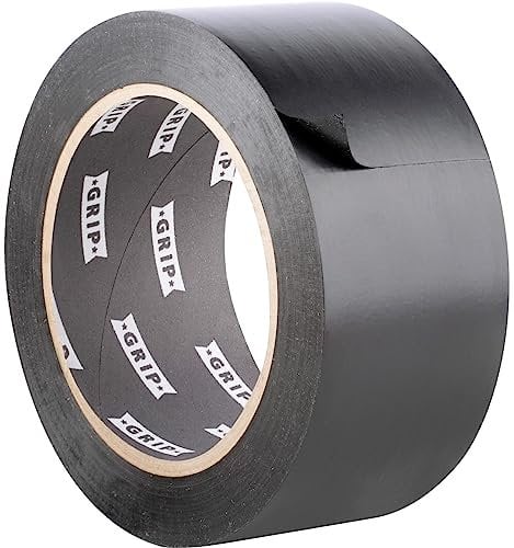 GRIP Eventbasics PVC Klebeband schwarz, 50 mm x 33 m, selbstklebendes PVC Band GT 802, matt, extrem elastisch und dehnbar, hoch reißfest, wasserfest