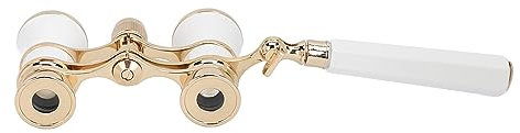 dsheng Theaterbrille Mini-Fernglas, Opernglas-Fernglas 3X25 Aluminiumlegierungskette Tragbar für Kunstaufführungen (Weiß)