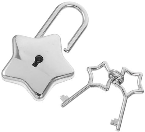 Uonlytech Sternförmiges Vorhängeschloss Aus Metall Mit Schlüssel Mini Schloss Für Diy Tagebuch Schmuckschatulle Und Handtasche Robustes Kleines Schloss Für Reise Und Alltag