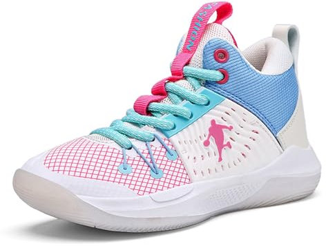 Uhclrr Zapatillas De Baloncesto para Niños Zapatillas Deportivas para Niños Zapatillas Interiores para Niñas Zapatillas De Correr Al Aire Libre(36 EU, Pink)