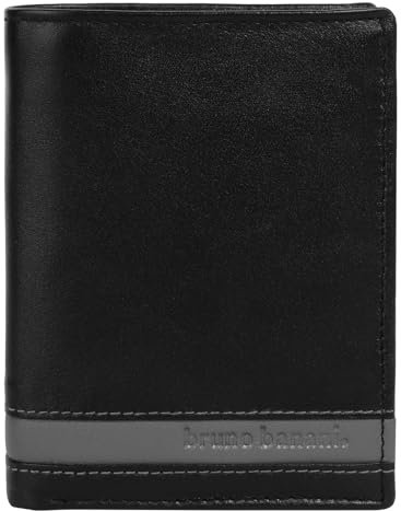 bruno banani kleine Geldbörse im Hochformat Echt Leder Herren | RFID-Schutz, 8 Kartenfächer, praktische Fächeraufteilung, Sichtfach für Ausweis | 021997