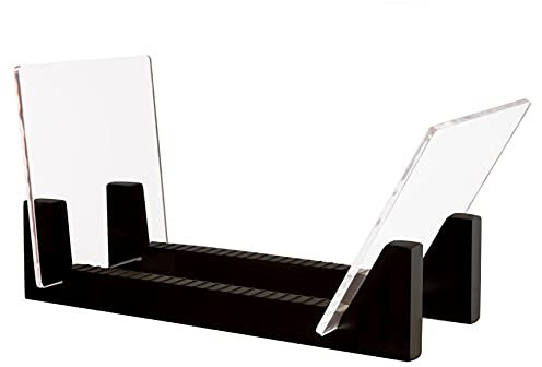 Juwacoo Supporto per Dischi in Vinile, Portadischi in Vinile, Portadischi in Vinile con scanalature Antiscivolo per 50 Dischi, Supporto per in Legno di Pino, Porta brochure, 500080775