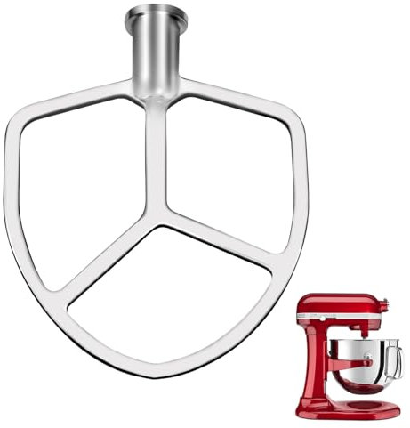 Batidor plano de acero inoxidable compatible con batidoras Kitchen Aid de 6 cuartos de galón