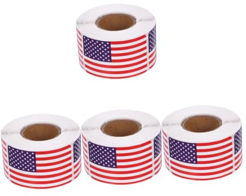 TEHAUX 4rollen Rollende Amerikanische Flaggenaufkleber Für Kinderautos Rucksäcke Und Laptops Ablösbar Und Rückstandsfrei Perfekter Patriotischer Scrapbooking Zubehör