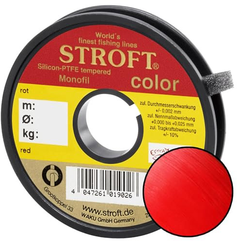 Stroft Color Monofile Angelschnur Rot 0,50mm 19,0kg 25m