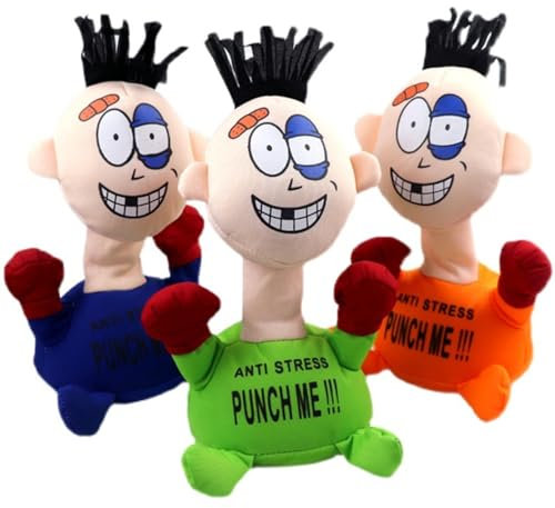 Generisch Me Puppe, Stoffpuppe Stress Anti Stress Spielzeug, Schreien Nachdem Man Geschlagen Wurde, Stressabbau für Erwachsene Figur mit Saugnäpfen An Der Unterseite, Wut und Aggressionen