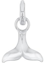 Amor Charm 925 Sterling Silber Damen Charms, 1,9 cm, Silber, Flosse, Kommt in Schmuck Geschenk Box, 2038477