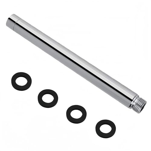 Laitejituan 20cm Bras de Douche Extension en Acier Inoxydable Rond G 1/2 Tube Prolongateur de Douche Bras D'extension de Pomme de Douche Rallonge de Pommeau de Douche Droit Chromé