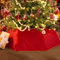 Jupe de Sapin de Noël, Ø80cm Rouge Peluche Fausse Fourrure Jupe Sapin de Noel Cache Pied de Sapin Noël Pliable pour Décoration Pied De Sapin De Noel (Rouge)