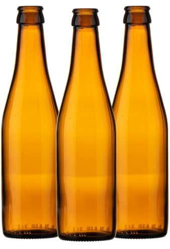 Jars and Bottles Glass Beer Bottle 330ml | Amber/Brown | Craft Brewing Bottle | Perfect for Homebrewing | Beers | J&b (24)
