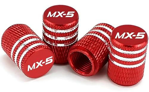 FNDYMNPG 4 Stück Auto Ventilkappen Abdeckung, für Mazda MX-5 Autoreifen Ventilkappen Tyre Valve Caps Auto Ventilkappen Zubehör,C