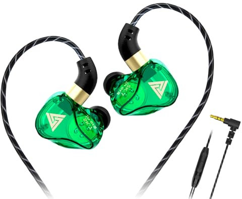 Yeabomy Qkz Sk7 in Ear Monitor Headphones, Wired Earbuds Stereo Bass, HiFi IEM Earphone, Wired Gaming Earbuds, Without Detachable Cables (Green)