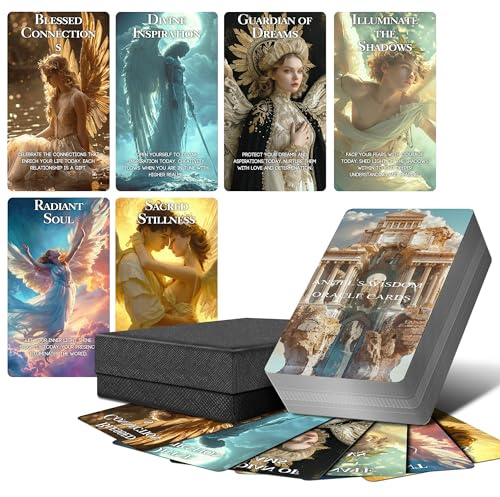 Powerful Angel Oracle Cards, Oracle Deck for Beginners | Archangel Tarot Oracle Card Set with Meanings on Them Receive Wisdom and Guidance for Personal Transformation