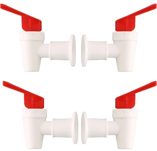 4 Pcs Replacement Cooler Faucet, Reusable Water Dispenser Tap Spigot Spout Beverage Pour Valve for Drinks Bottle, Beer Barrel, Water Tank