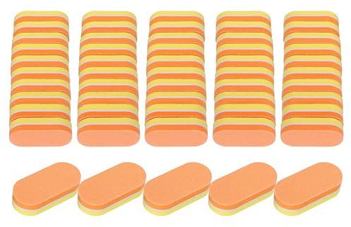 sourcing map 40pcs Mini Nail Buffers, 100/180 Grit Nail Sanding Blocks, Nail Buffing Polishing Blocks Professional Nail Polisher Set for Acrylic and Natural Nails, Orange Yellow