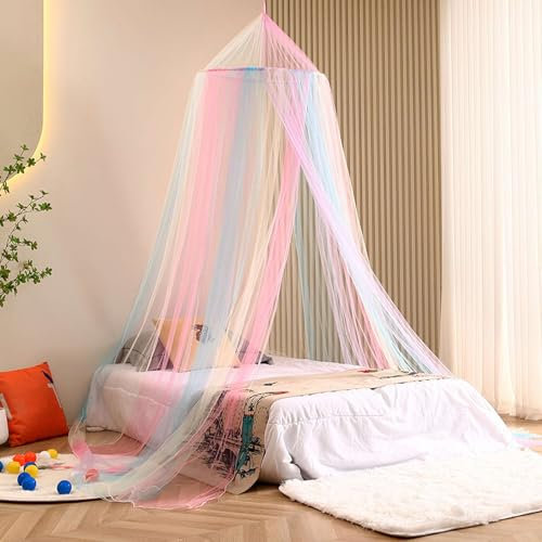Kendwing Moskitonetz Bett,Betthimmel Mädchen,Regenbogen Feinmaschiges Mosquito Netz Bett,Hängendes Himmel für Bett,Mückennetz für Doppelbett Einzelbett,Mückennetz Bett Reise Moskitoschutz Fliegennetz