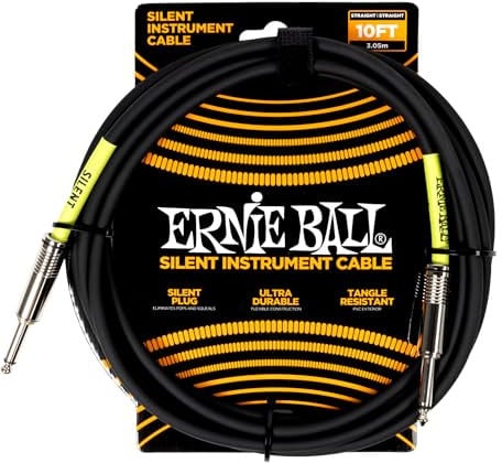Ernie Ball Classic Silent Instrument Cable, Straight/Straight 10ft - Black