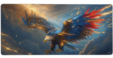 Mauspad Tier Adler Gaming Mousepad XXL 900x400x3mm, Große Schreibtisch Matte, Nicht rutschender Unterlage, Verbessert Präzision und Geschwindigkei, Vernähten Kanten, Familie PC Laptop Z-230