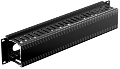 IOGEAR 2U 19 Horizontal Cable Management Duct with Cover and Mounting Screws, Slotted Finger Duct Wire Organizer for Server/Network/Equipment Rack and Cabinets (GROHD2U)