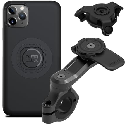 Quad Lock Motorrad-Lenkerhalterung PRO Kit mit Vibrationsdämpfer und MAG Handyhülle für iPhone 11 Pro Max