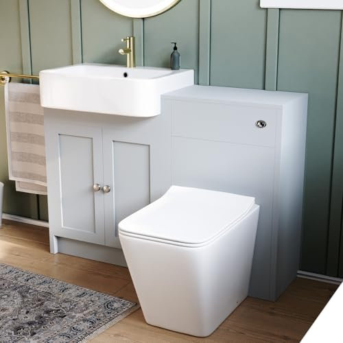 Nes Home Matte Grey 1100mm Traditional Vanity Basin WC Unit & Toilet Unit