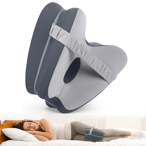 Dioxide Kniekissen für Seitenschläfer Seitenschläferkissen Knie(Dunkelgrau) | Ergonomisches Memory Foam Hüftkissen, Speziell für Beinkissen zur Entlastung von Knie, Knöchel & Hüfte, Abnehmbar