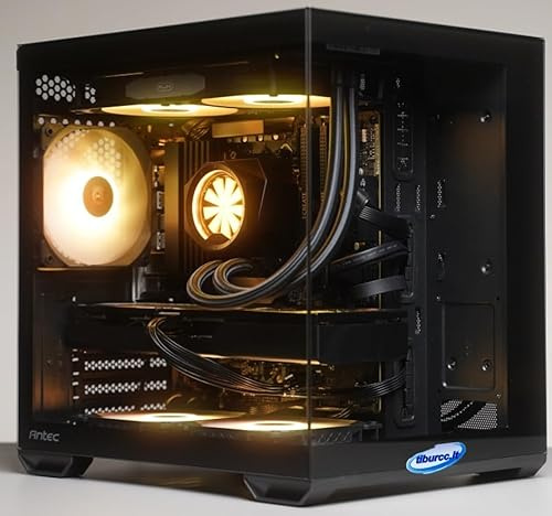 Tiburcc Computer Gaming PC Panoramico mini doppia camera (R7 7700, RTX 5070 12GB) 32GB RAM 1TB NVMe WIFI Bluetooth