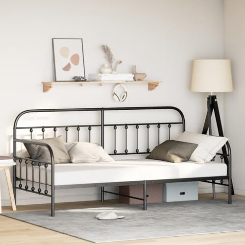 Gecheer Daybed Frame Black 90x200 cm Steel Couch Model42002631