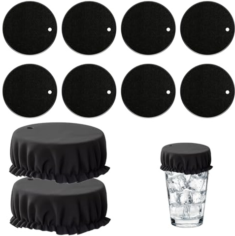 10 Pcs Drink Covers Anti Spike, Drinks Glass for Cup Spiking Prevention,Cover Scrunchies,Reusable for Alcohol Protection With Straw Hole Drug Cap,for Girls Women Bar Club Party