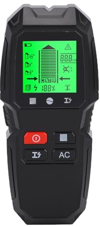 Jiawu Stud Finder Wand Scanner, 5 in 1 Multifunktions-Stud-Finder LCD-Display für die Mitte und Holz, AC-Draht-, Metall-und Rohr Detektion