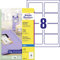 AVERY Zweckform C6081-10 Hochglanz-Etiketten (80 Glossy Aufkleber, 88,9x63,5mm auf A4, selbstklebend, bedruckbar, hochglänzendes Papier zur Produktkennzeichnung, für Inkjet-Drucker) 10 Blatt, weiß
