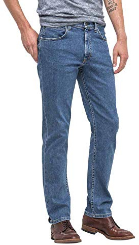 Lee Herren Brooklyn Straight Jeans,Mid Stonewash,42W / 32L