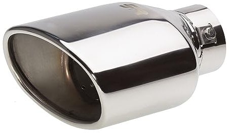Simoni Racing Auspuffblende Oval Edelstahl - 135x85xL185mm - Anschluß ->60mm