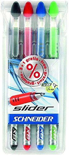 Schneider Schreibgeräte Slider Basic XB Kugelschreiber, extra groß, Blau – Kugelschreiber (Blau, Blau, Transparent, Kugelschreiber, extra groß, Gummi, Edelstahl)