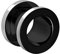 PIERCINGLINE Chirurgenstahl Tunnel SCHWARZ + POLIERTER RAND Piercing Ohr Tube 10 mm