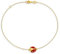 Bling Jewelry Bracelet de cheville à breloque coccinelle rouge pour femme en argent sterling plaqué or 14K, réglable de 9 à 10 pouces avec rallonge.