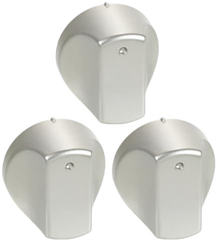Spares2go Control Knob Switch for Hotpoint 'Hot-Ari ix' Oven Hob Cooker (Silver, Pack of 3 Knobs)