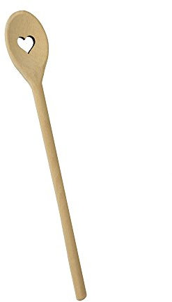 Metaltex Kochlöffel Buchenholz, 30 cm, Herz Motiv, Stabiler Holzkochlöffel