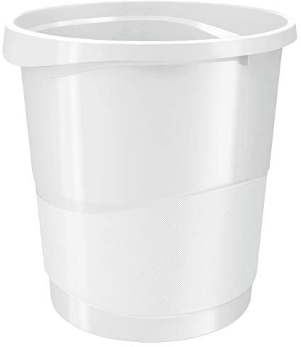 Rexel Choices, 2115620, Waste Bin, Plastic, 14 Litre Capacity, White